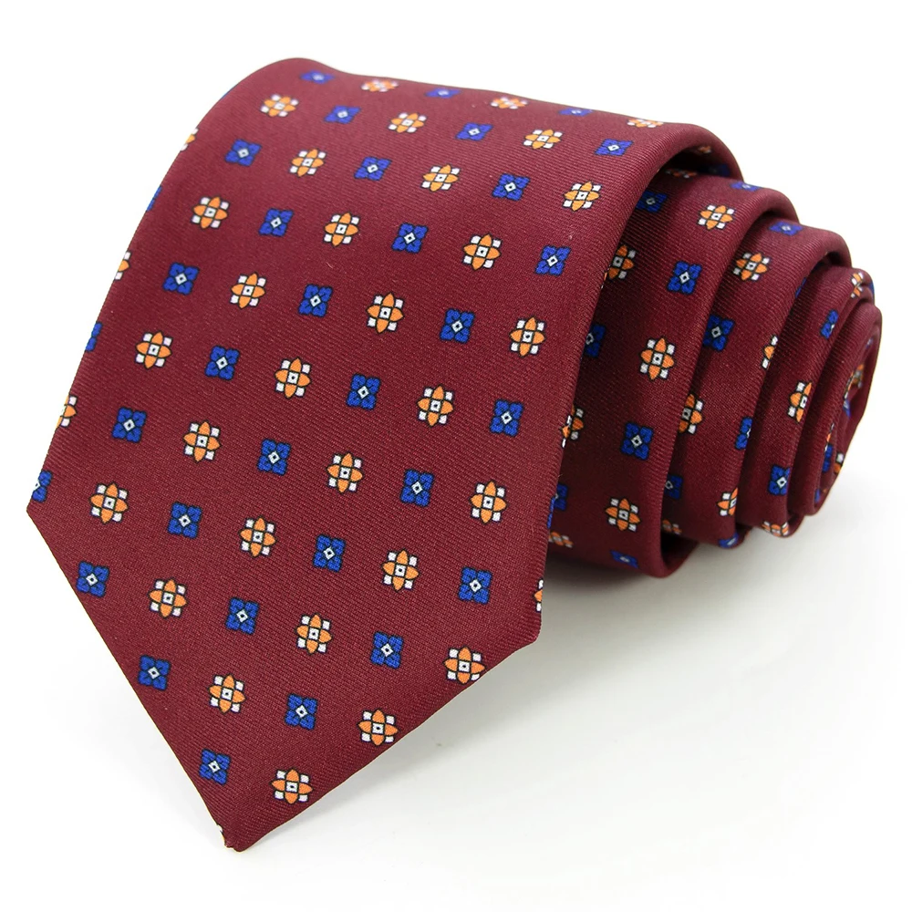 New Men's Fashion Print Tie Hand-Made 8cm Silk Necktie Paisley Floral Geometric Neck Tie for Business Party Wedding Gift