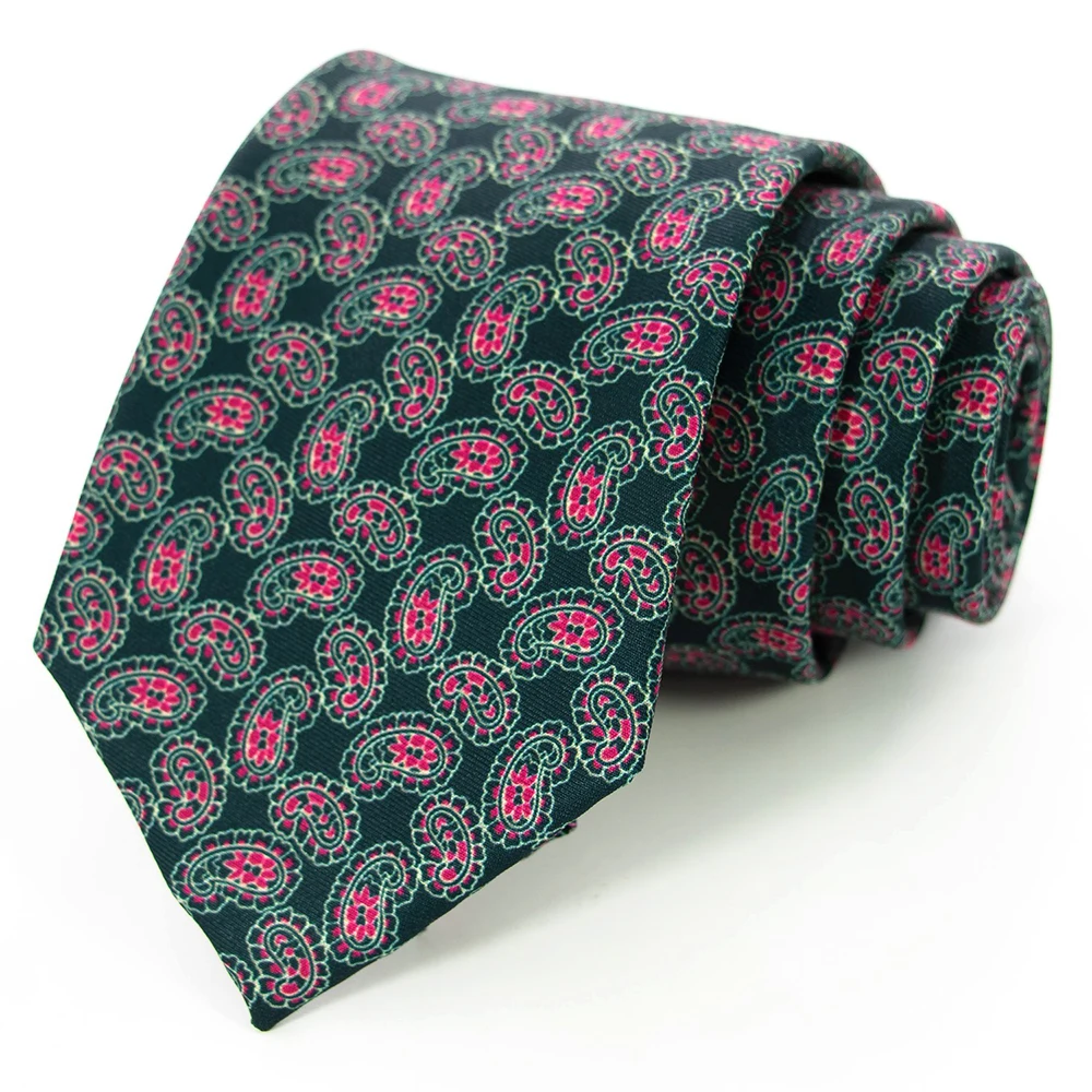 New Men's Fashion Print Tie Hand-Made 8cm Silk Necktie Paisley Floral Geometric Neck Tie for Business Party Wedding Gift