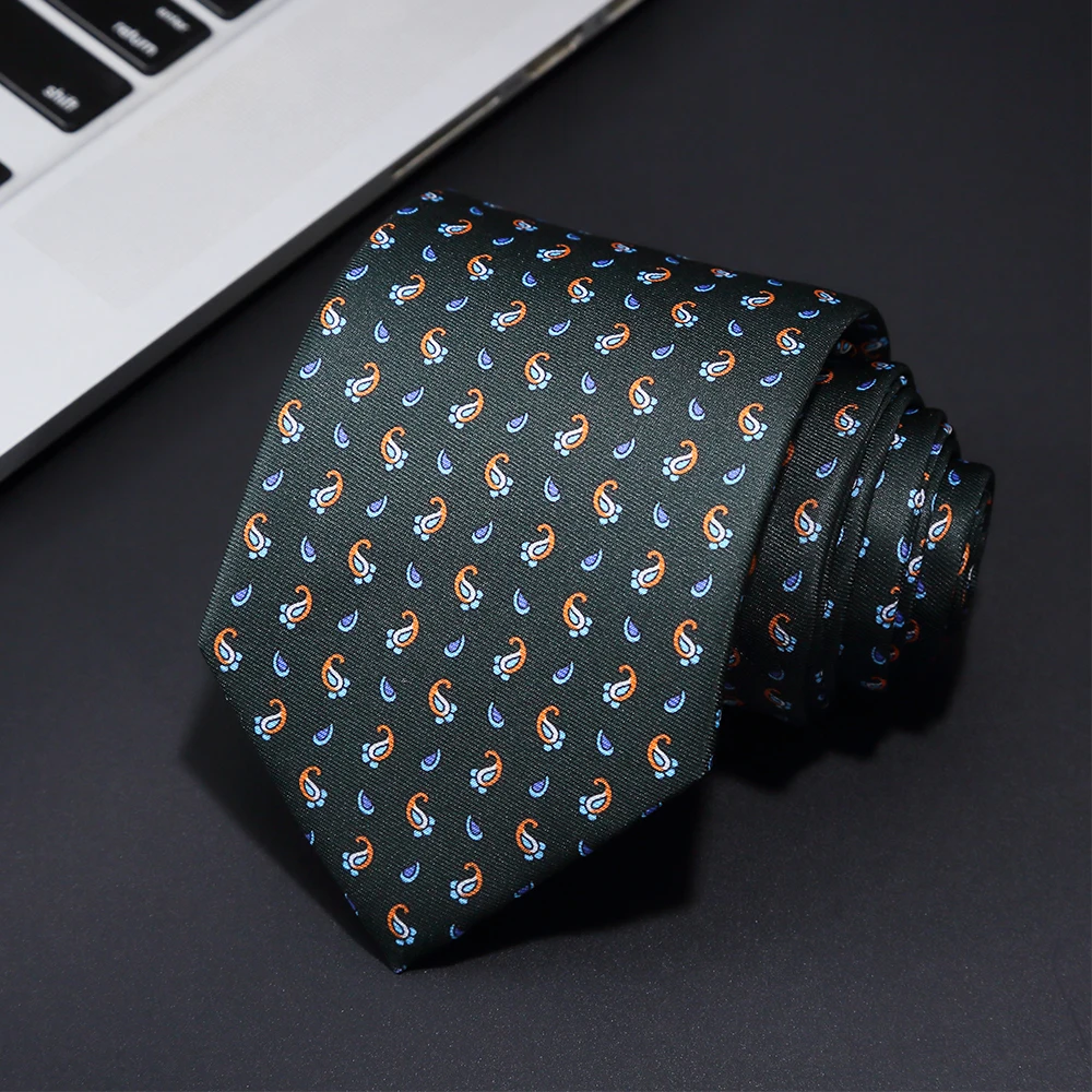 New Men's Fashion Print Tie Hand-Made 8cm Silk Necktie Paisley Floral Geometric Neck Tie for Business Party Wedding Gift