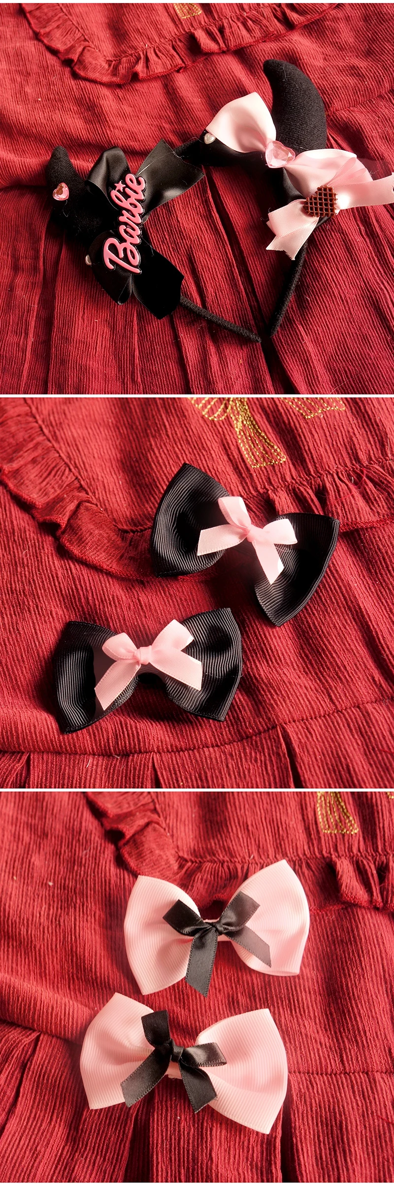 Lolita accessories headwear black pink girl headband hair accessories French flat hat sweet cute Japanese anime accessories