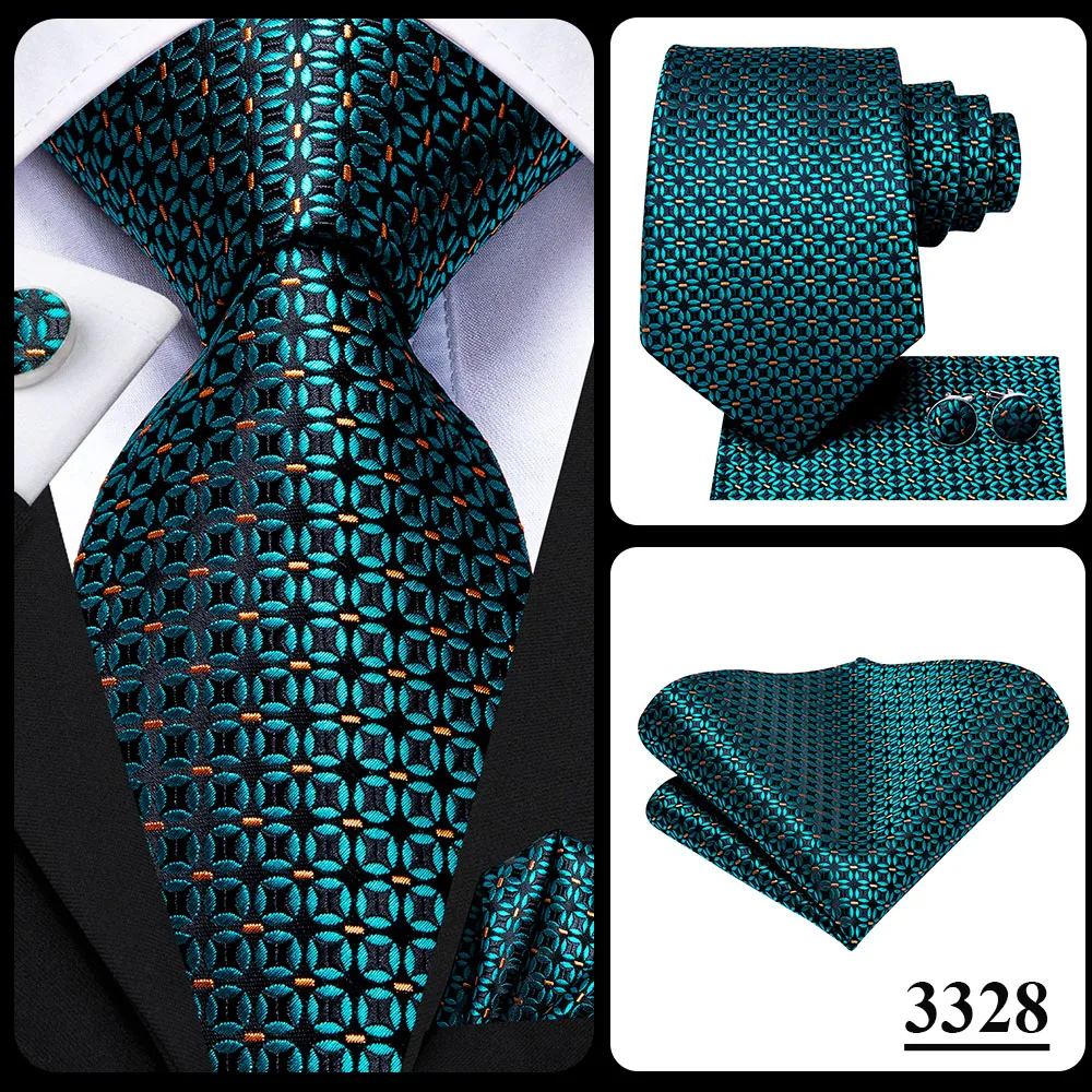 Hi-Tie Peacock Blue Novelty Design Wedding Tie For Men Hanky Cufflinks Gift Mens Necktie Set Business Party Dropshipping