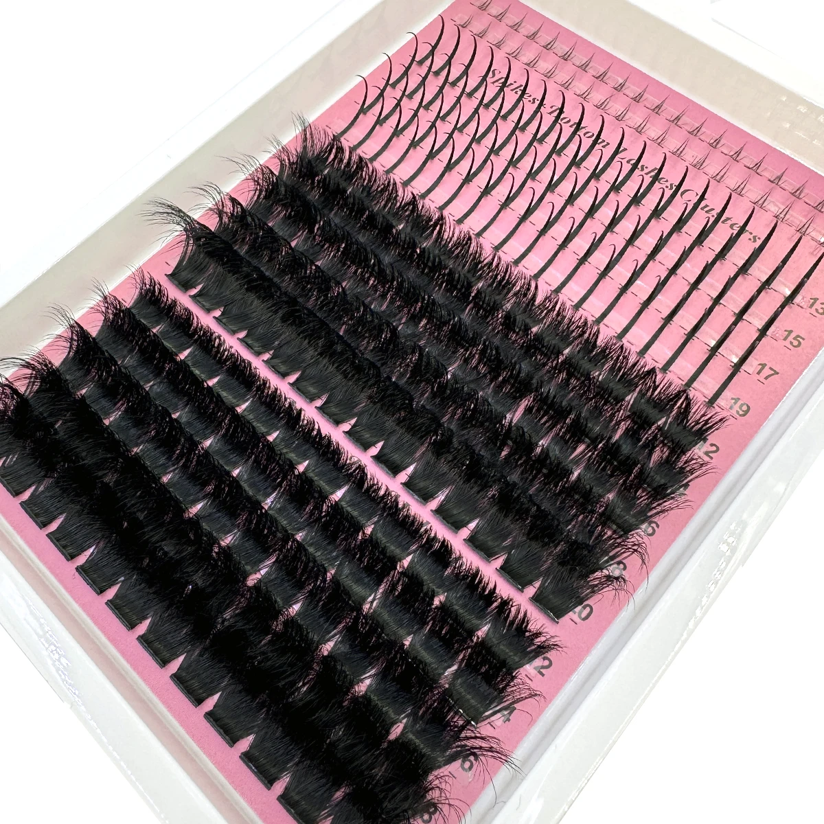 15Rows Lash Clusters Spikes Eyelash Extensions Spiky Lashes Extension Thick Individual Cluster Lashes with Spikes&Bottom Lashes
