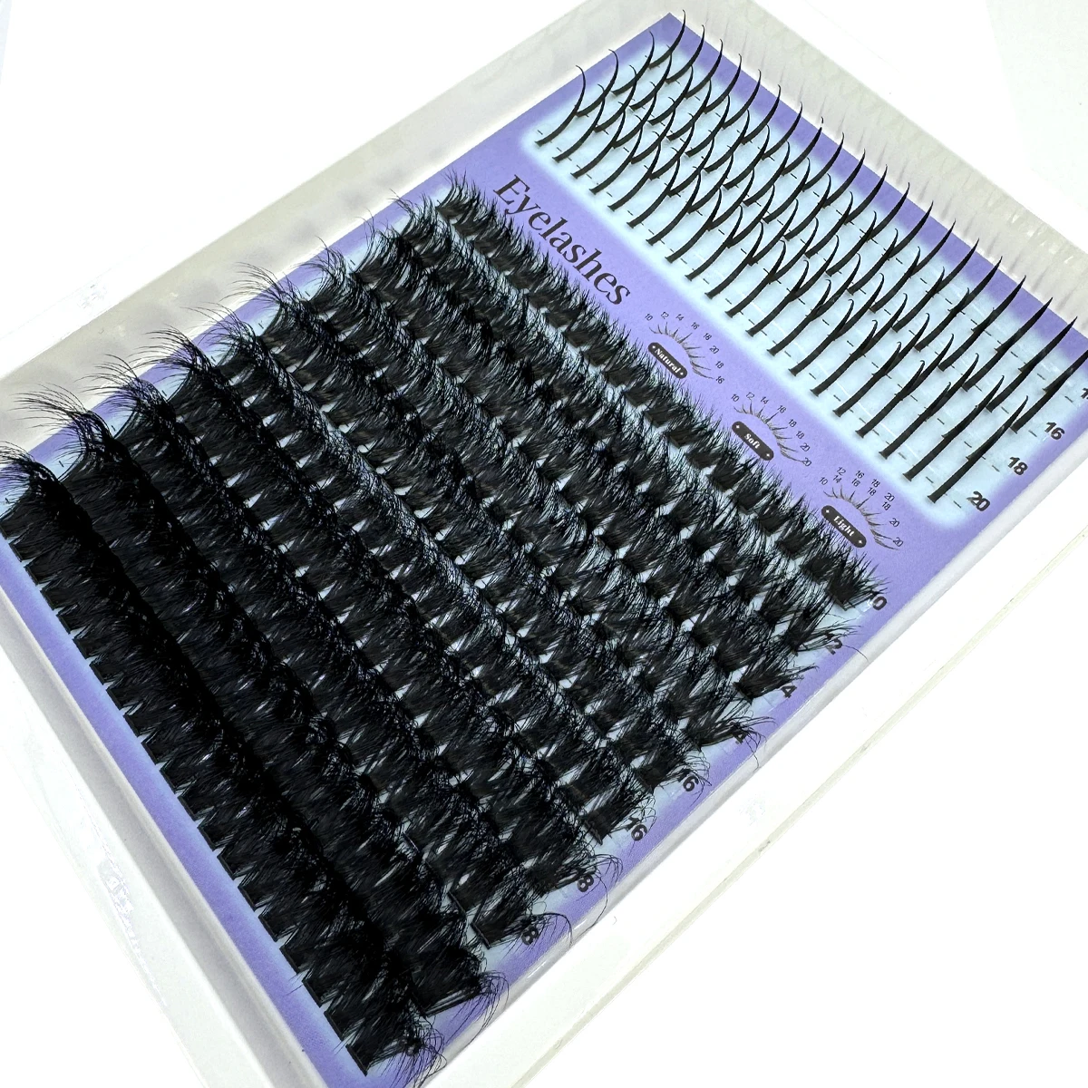 15Rows Lash Clusters Spikes Eyelash Extensions Spiky Lashes Extension Thick Individual Cluster Lashes with Spikes&Bottom Lashes
