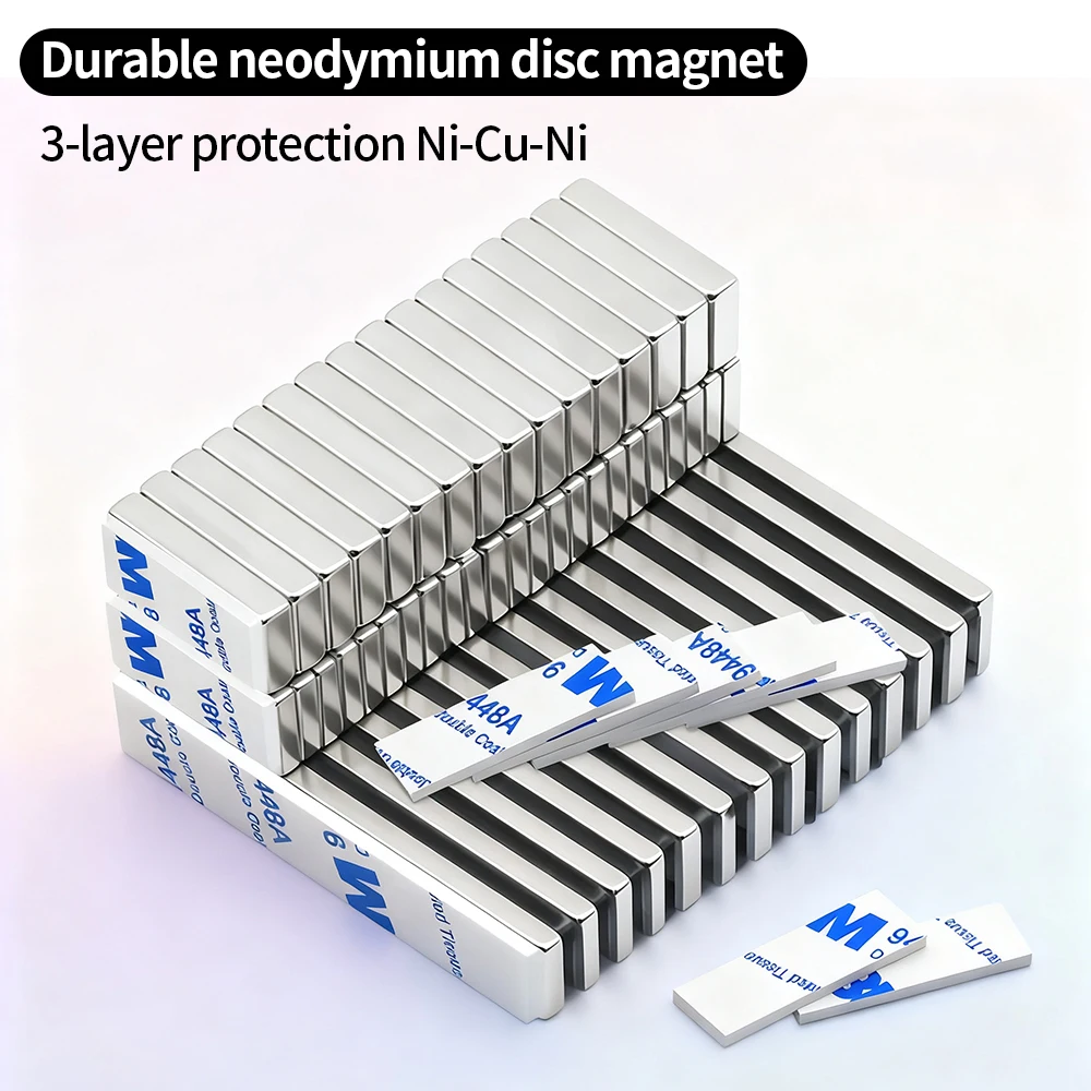 Powerful Neodymium Magnet With double-sided adhesive N35 NdfeB Permanent Magnetic imanes Block Super Strong Fridge Magnets