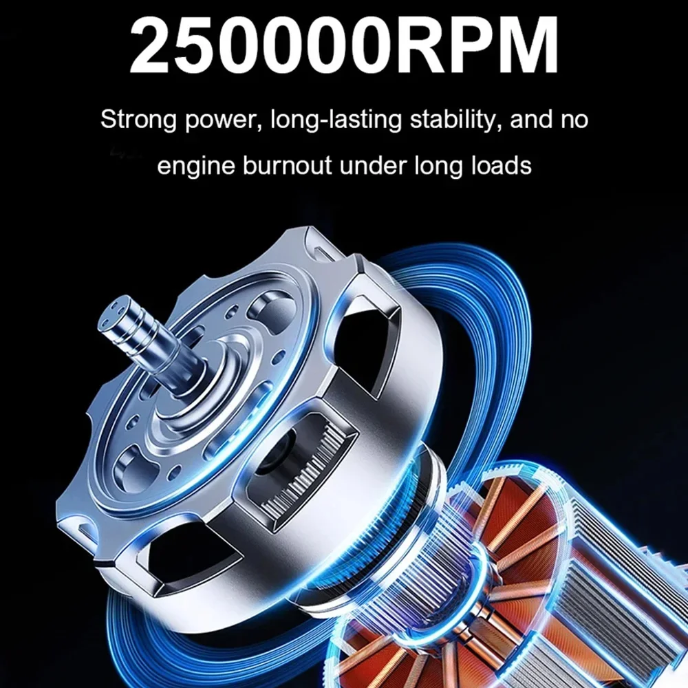 M18 Brushless Turbo Blower Jet Fan 400000RPM Powerful Electric Portable Dust Cleaner 53m/s Type-C Charging Violent Fan