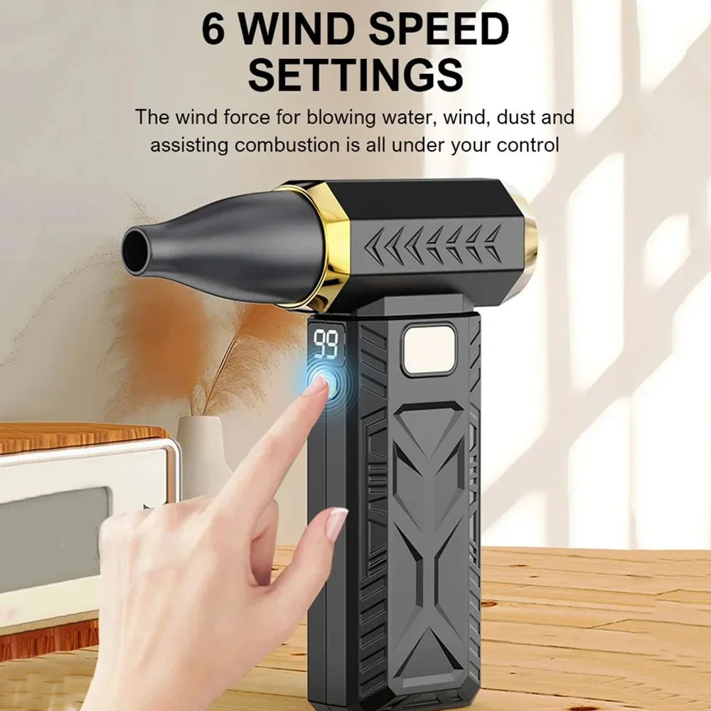 M18 Brushless Turbo Blower Jet Fan 400000RPM Powerful Electric Portable Dust Cleaner 53m/s Type-C Charging Violent Fan