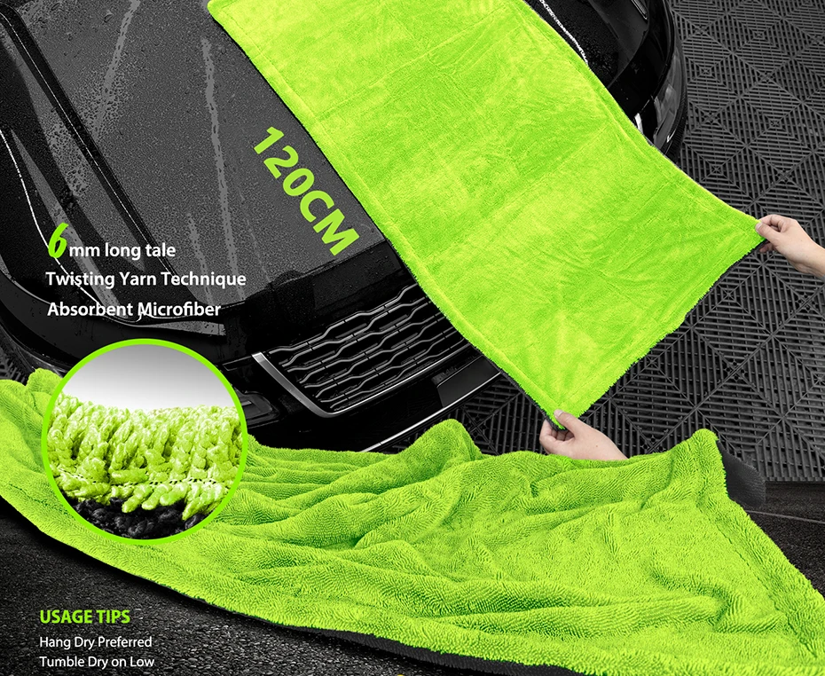 1400GSM Heavy Duty Car Drying Towel 60x120cm Oversized Double-Side Cleaning Cloth Super Absorbent Ultra-Soft Scratch-Free Towel
