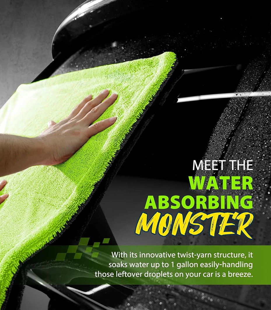 1400GSM Heavy Duty Car Drying Towel 60x120cm Oversized Double-Side Cleaning Cloth Super Absorbent Ultra-Soft Scratch-Free Towel