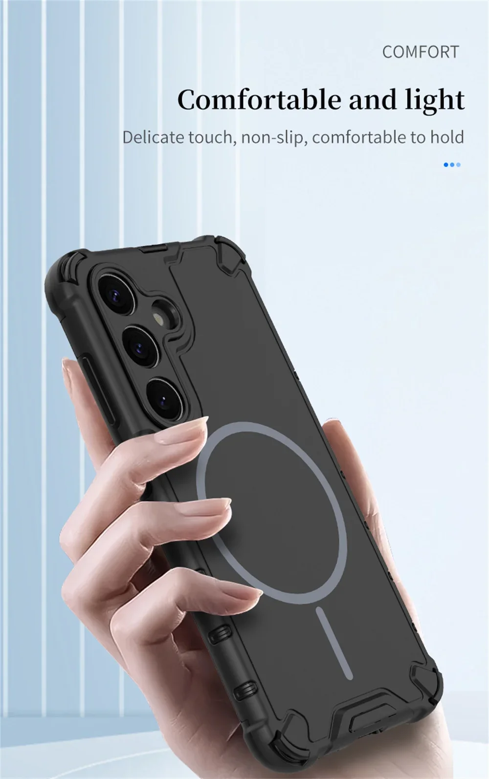 Anti-slip Bumper Armor Magnetic Phone Case For Samsung S24 S25 S26 Plus S23 Ultra A56 A55 A54 A35 A34 A25 A15 For Magsafe Cover