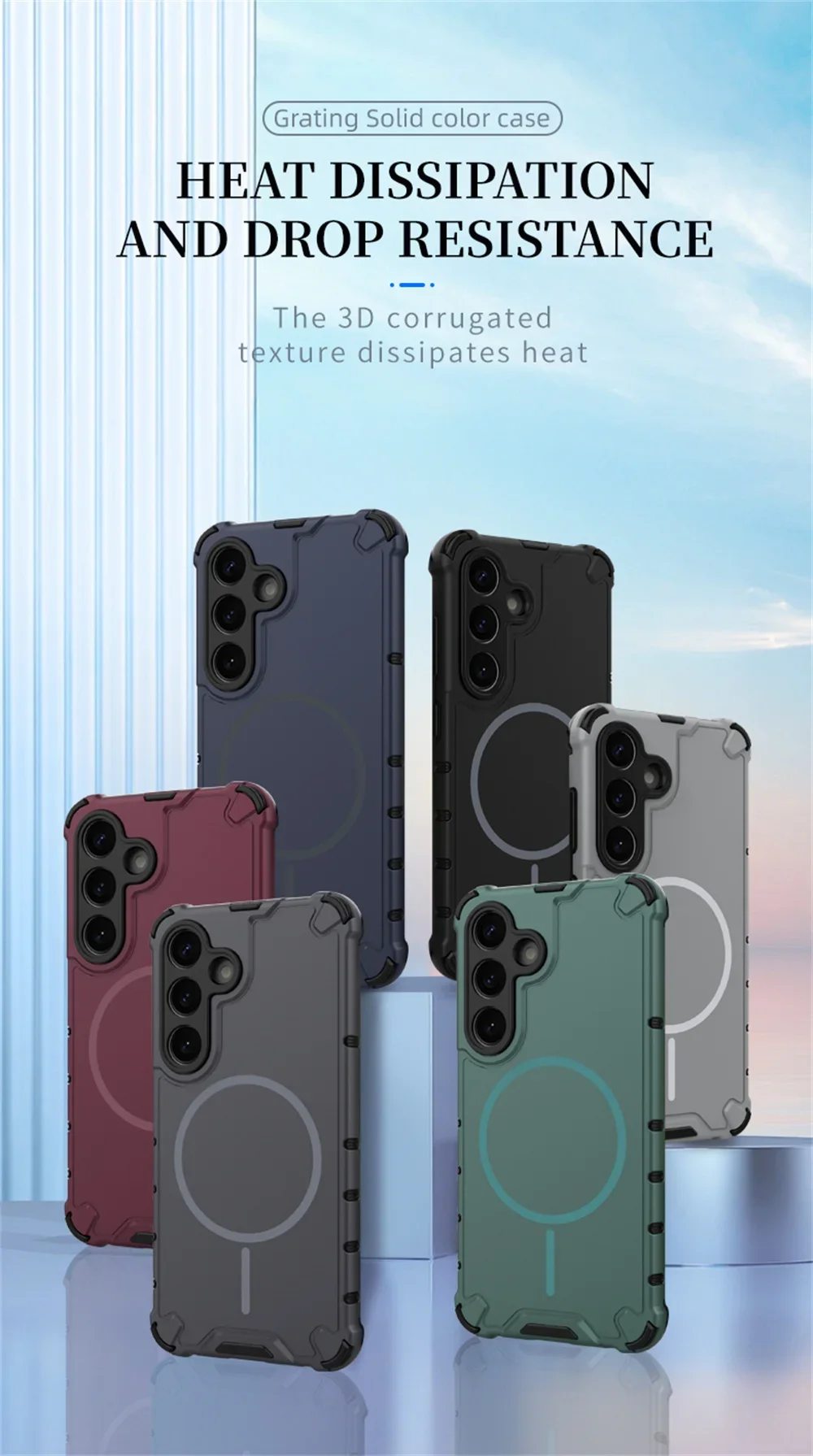 Anti-slip Bumper Armor Magnetic Phone Case For Samsung S24 S25 S26 Plus S23 Ultra A56 A55 A54 A35 A34 A25 A15 For Magsafe Cover