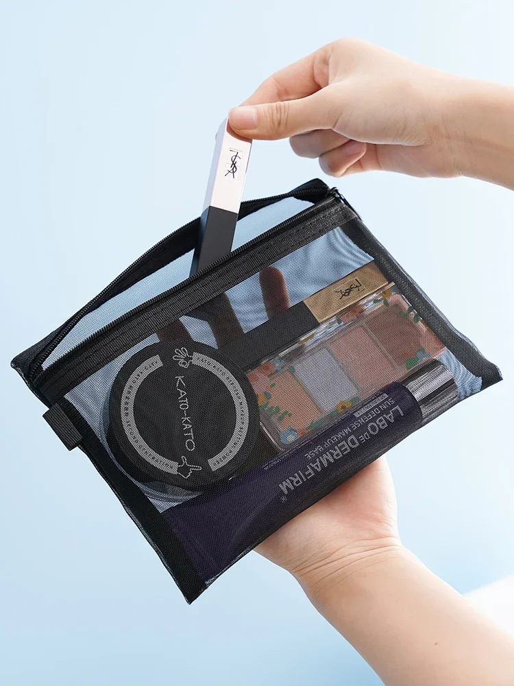 1/3pcs Mesh Clear Cosmetic Bags Small Large Black Makeup Bag Portable Travel Toiletry Organizer Case Lipstick Storage Pouch