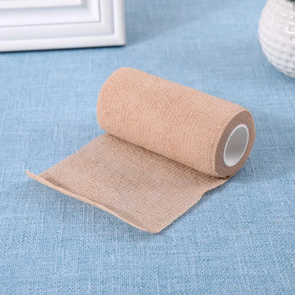 5 Pcs 2.5/5/7.5/10cm Self Adhesive Elastic Bandage Cohesive Non-woven Wraps Tape Disposable for Sports Fixing Finger Wrist Leg
