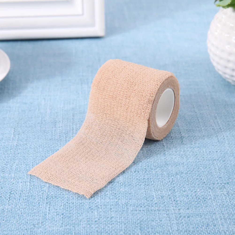 5 Pcs 2.5/5/7.5/10cm Self Adhesive Elastic Bandage Cohesive Non-woven Wraps Tape Disposable for Sports Fixing Finger Wrist Leg