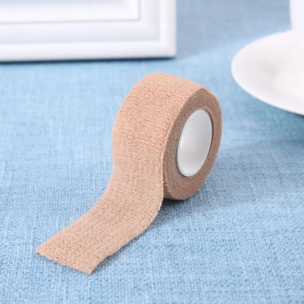 5 Pcs 2.5/5/7.5/10cm Self Adhesive Elastic Bandage Cohesive Non-woven Wraps Tape Disposable for Sports Fixing Finger Wrist Leg