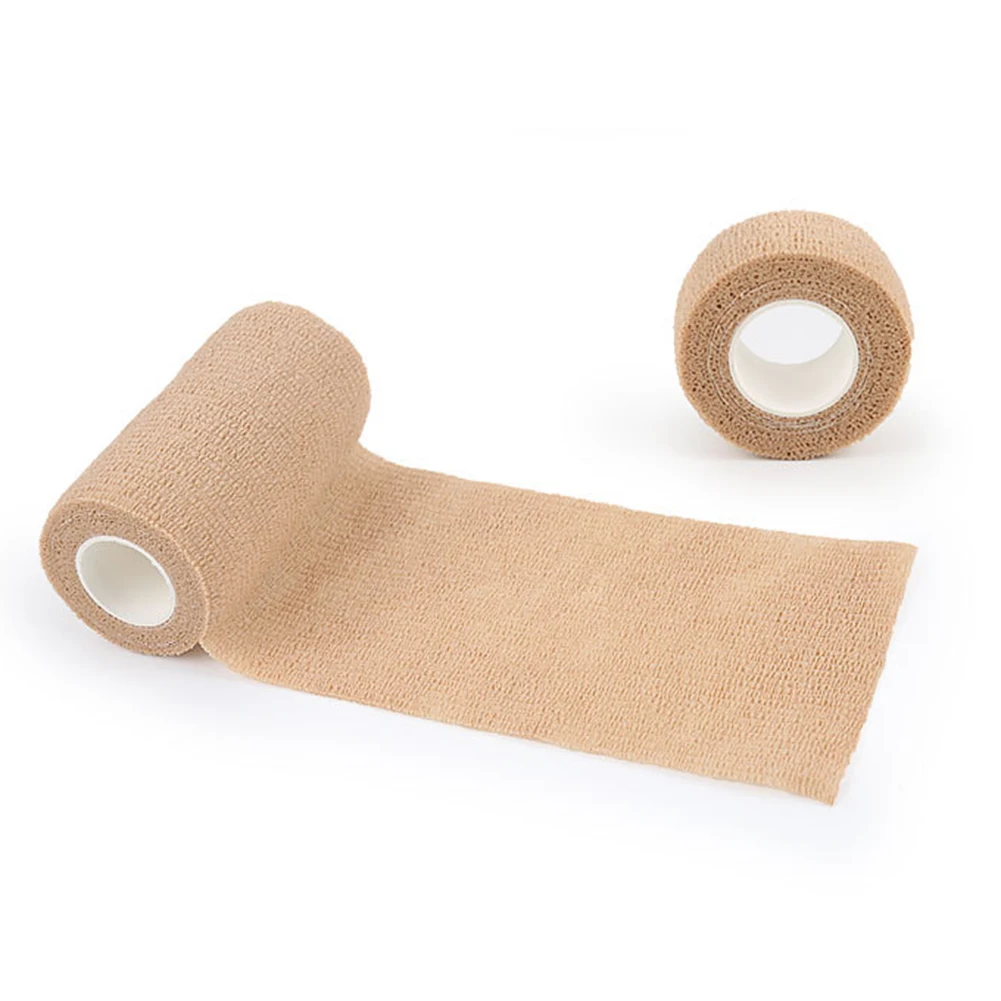 5 Pcs 2.5/5/7.5/10cm Self Adhesive Elastic Bandage Cohesive Non-woven Wraps Tape Disposable for Sports Fixing Finger Wrist Leg