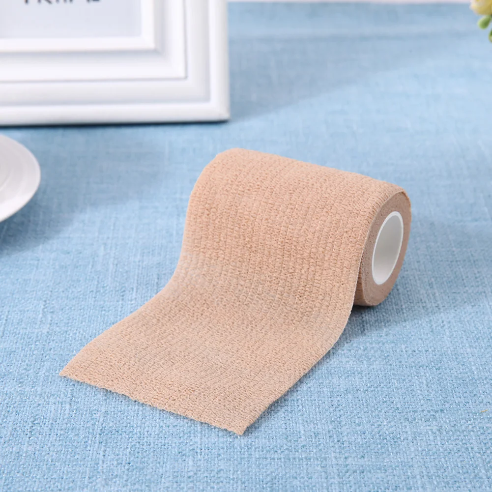 5 Pcs 2.5/5/7.5/10cm Self Adhesive Elastic Bandage Cohesive Non-woven Wraps Tape Disposable for Sports Fixing Finger Wrist Leg
