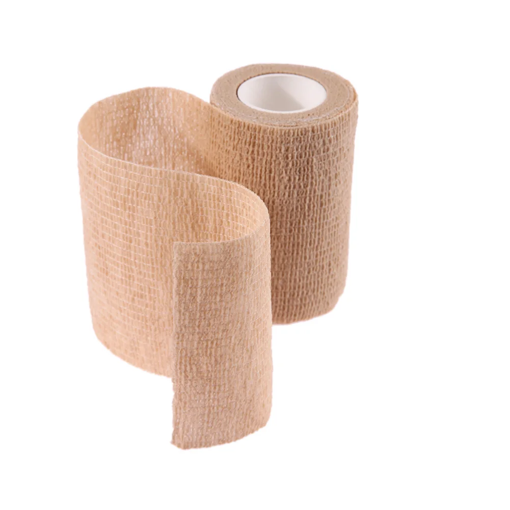 5 Pcs 2.5/5/7.5/10cm Self Adhesive Elastic Bandage Cohesive Non-woven Wraps Tape Disposable for Sports Fixing Finger Wrist Leg