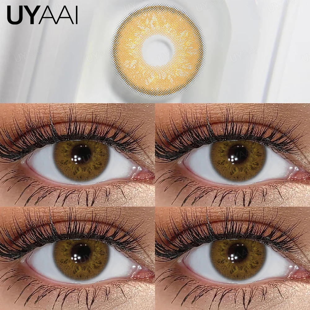 UYAAI Cleopatra Series NEW Colored Pupils Makeup Green Contact Lenses Beauty Women Colored Pupils Cosmetic Brown Natural Pupils
