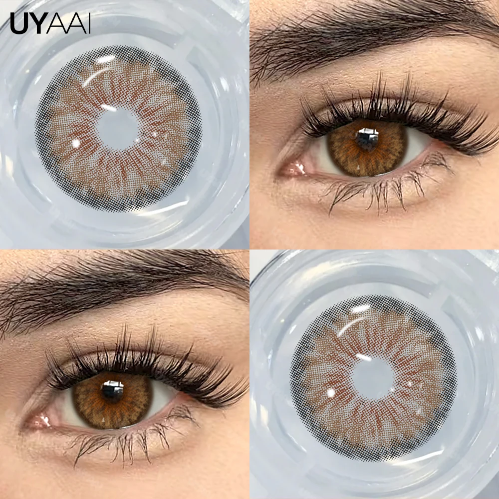UYAAI Cleopatra Series NEW Colored Pupils Makeup Green Contact Lenses Beauty Women Colored Pupils Cosmetic Brown Natural Pupils