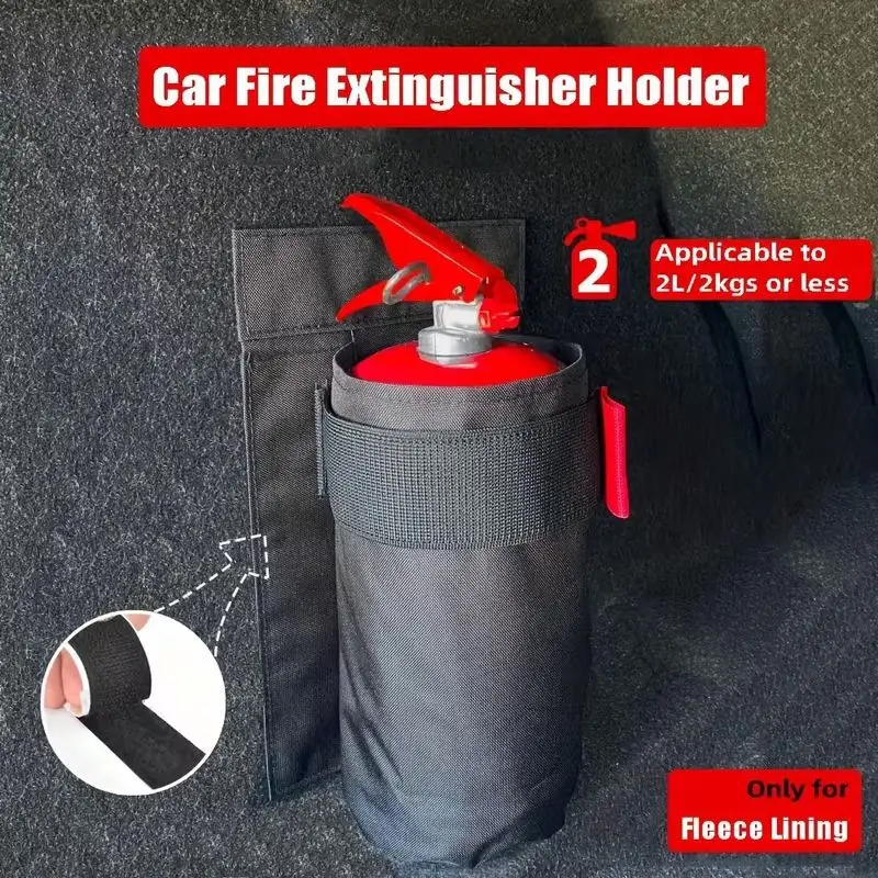 Durable Car Fire Extinguisher Organizer Trunk Storage Bag, Backseat Storage & Trunk Mount Bracket for Fire Extinguisher Storage