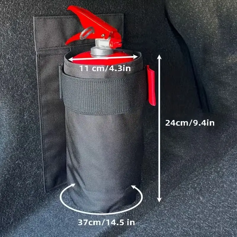 Durable Car Fire Extinguisher Organizer Trunk Storage Bag, Backseat Storage & Trunk Mount Bracket for Fire Extinguisher Storage