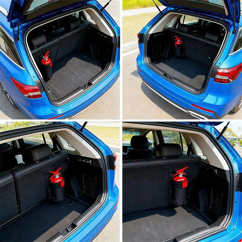 Durable Car Fire Extinguisher Organizer Trunk Storage Bag, Backseat Storage & Trunk Mount Bracket for Fire Extinguisher Storage