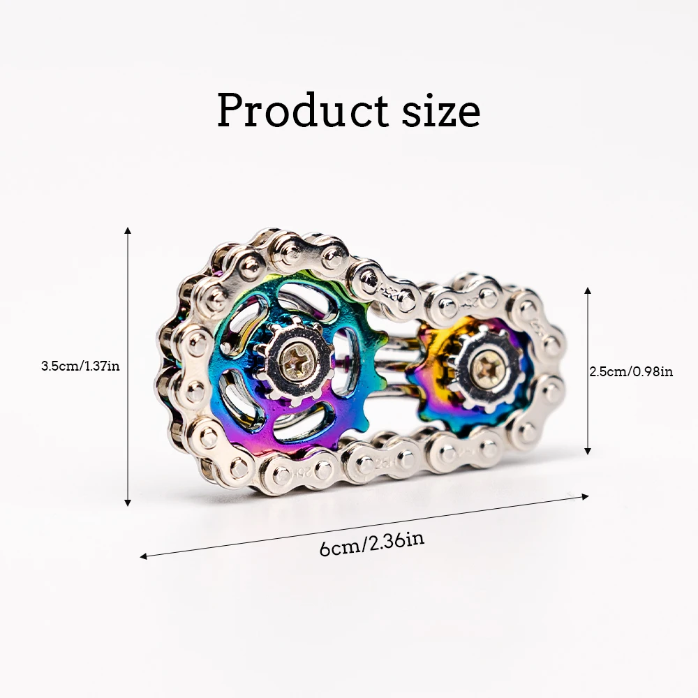 Sprockets Flywheel Fingertip Gyro Fidget Spinner Antistress Anxiety Metal Bike Chains EDC Spinner Fidget Toys For Adult Kids