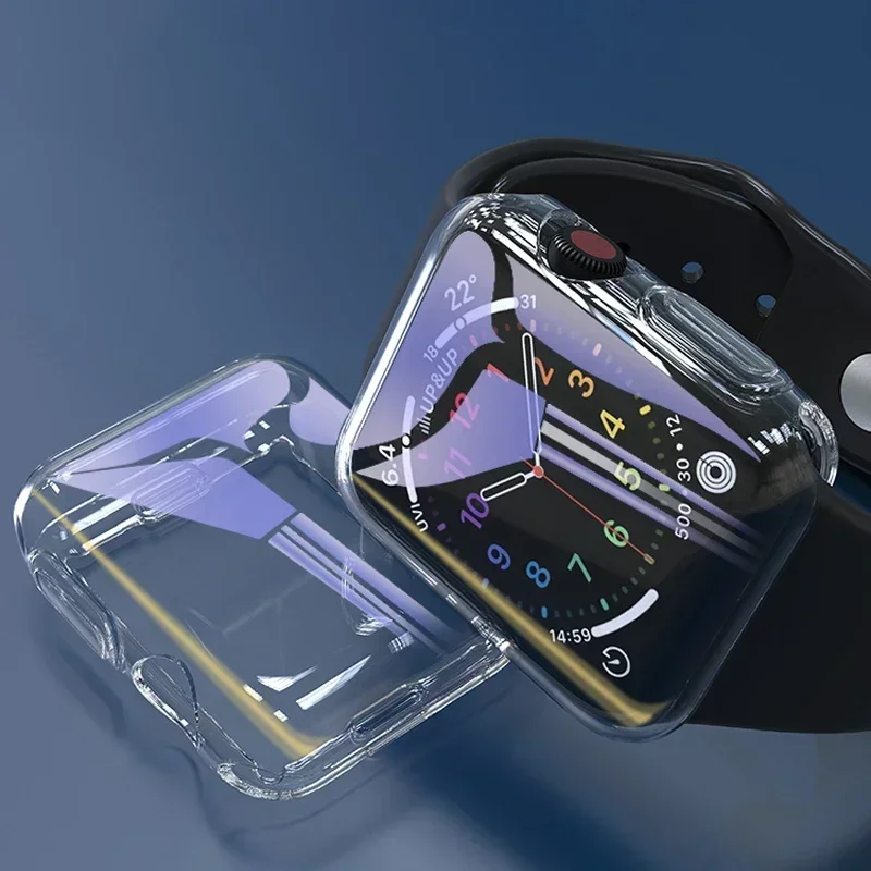 Soft TPU Screen Protector for Apple Watch 10 9 8 45mm 41mm 44mm 42mm 46mm 49mm Full Case Cover for IWatch Ultra 7 SE 6 5 4 3 2