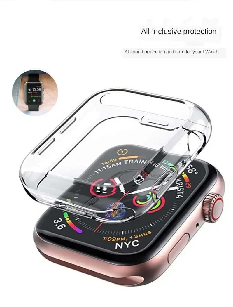 Soft TPU Screen Protector for Apple Watch 10 9 8 45mm 41mm 44mm 42mm 46mm 49mm Full Case Cover for IWatch Ultra 7 SE 6 5 4 3 2