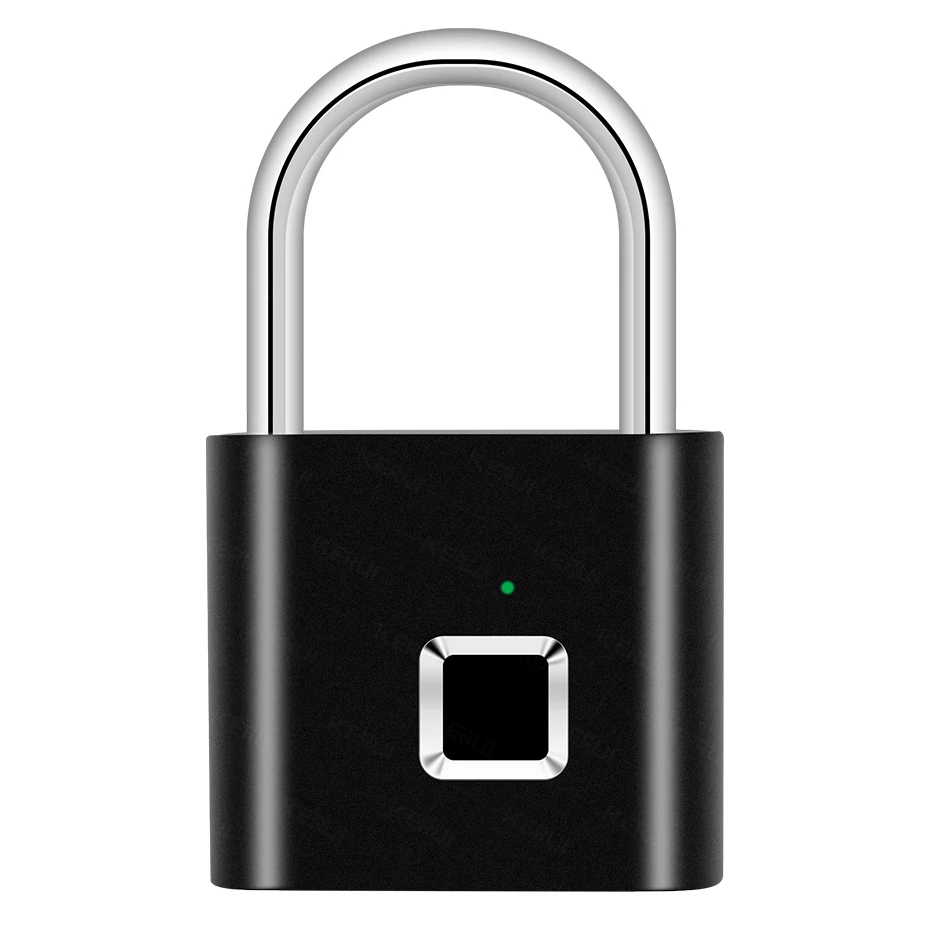 KERUI Smart Fingerprint Padlock Waterproof Fingerprint Keyless Door Lock Type C Rechargeable Security Padlock for House