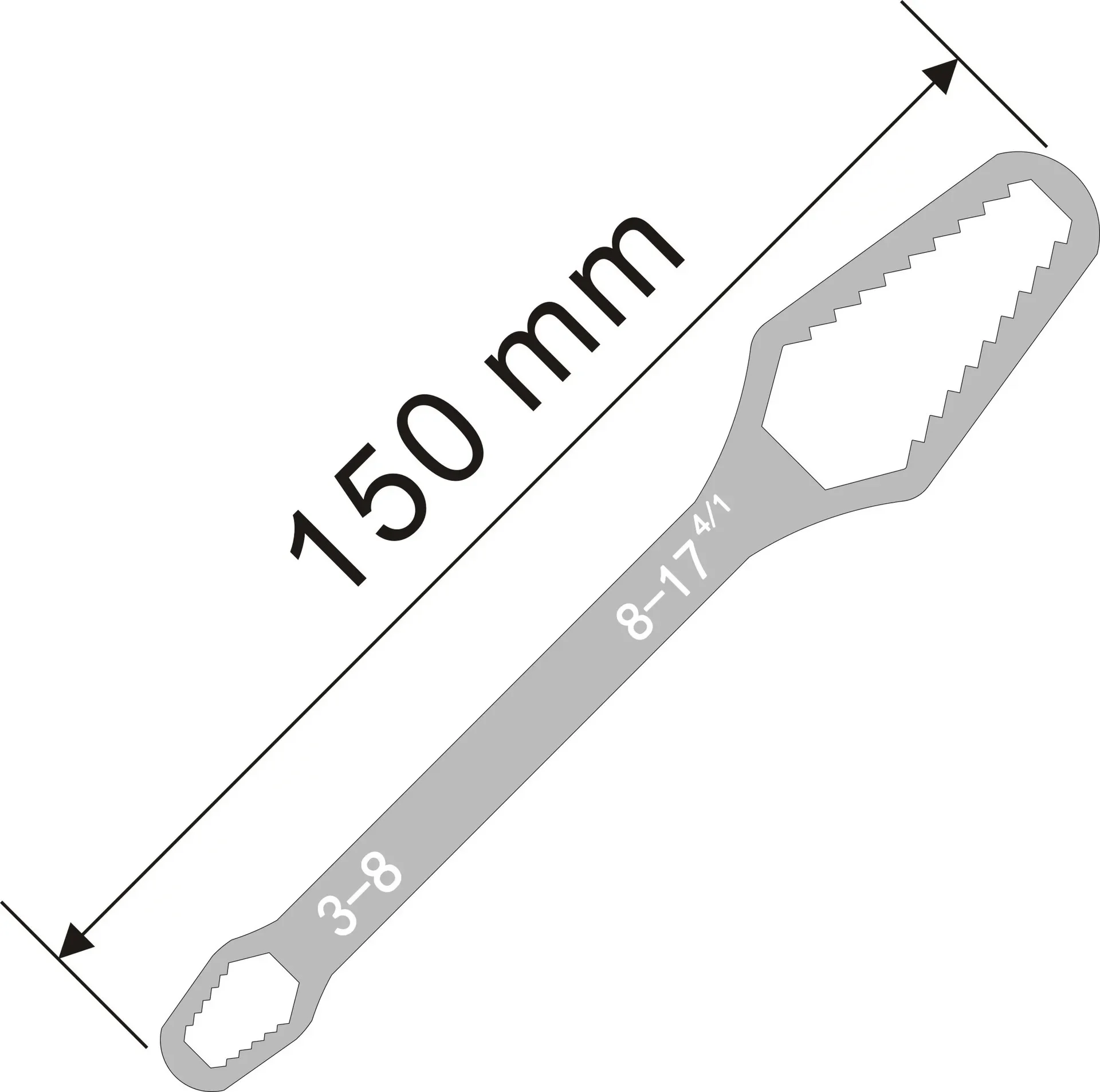 3-17mm Universal Torx Wrench Self-tightening Adjustable Glasses Wrench Board Double-head Torx Spanner Hand Tools for Factory