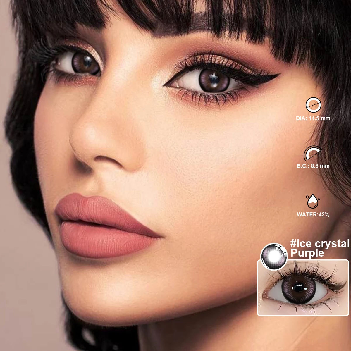 Bio-essense 1 Pair Big Eyes Black Lenses Korean Natural Lenses Yearly Color Contact Lenses Eyes with Gray Beautiful Pupil Lentes
