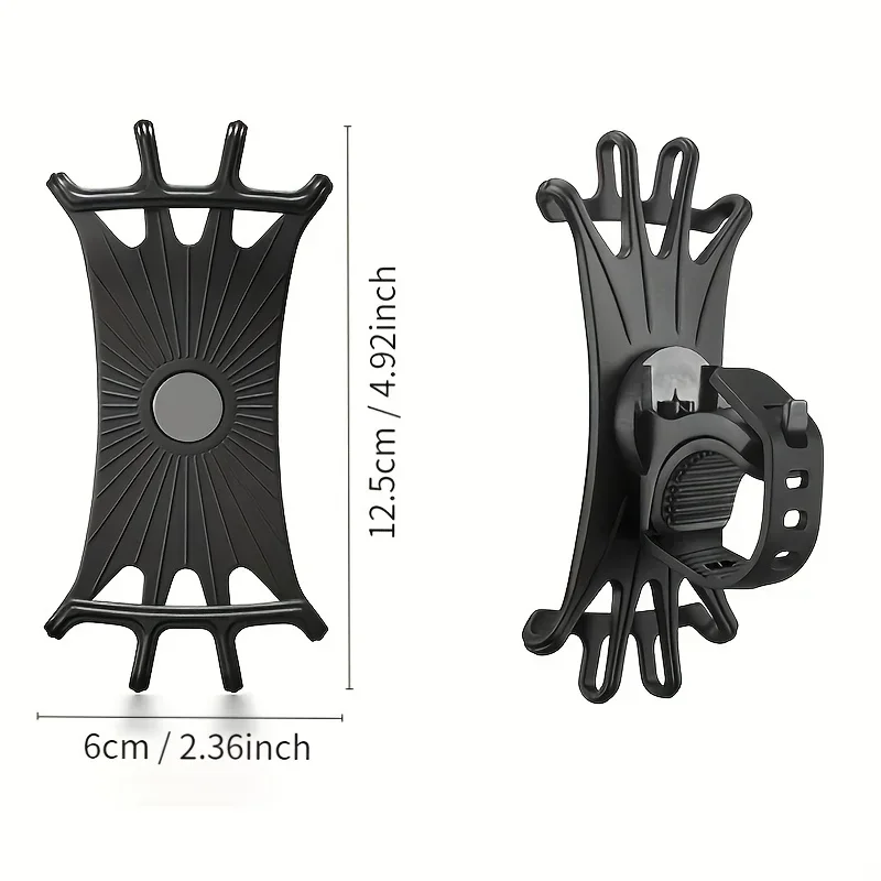 360 Rotatable Bike Motorcycle Phone Holder Silicone Bracket Support Pull Type Safe Mount For All Smartphones Cycling Stand