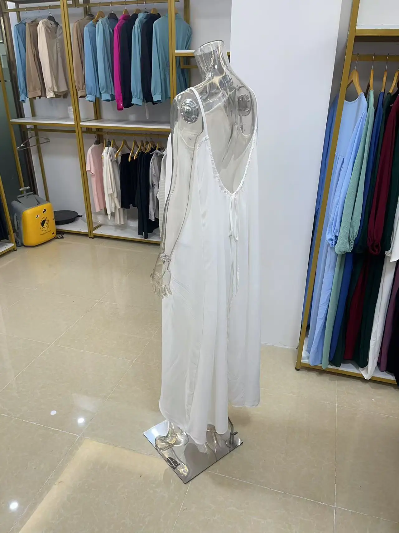 New Arrival Women's Strapless Backless Long Loose Home Dress Comfortable Sleepwear Casual Maxi Dress