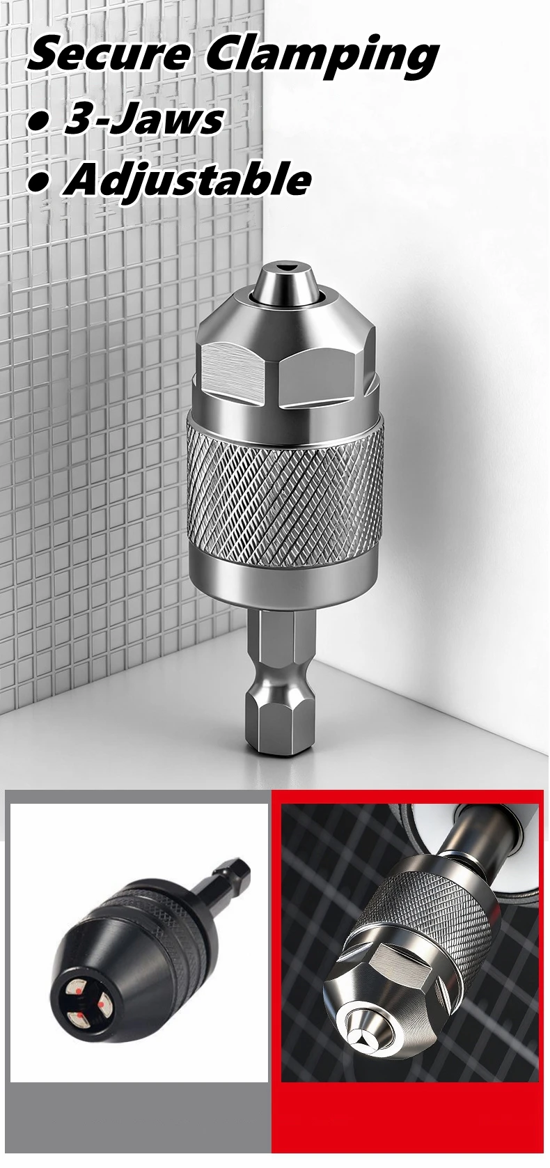 Drill Chuck Keyless Screwdriver Impact Driver Adaptor Electric Micro Motor Clamp Mini Chuck Fixture Hex Shank Drill Bits Adapter