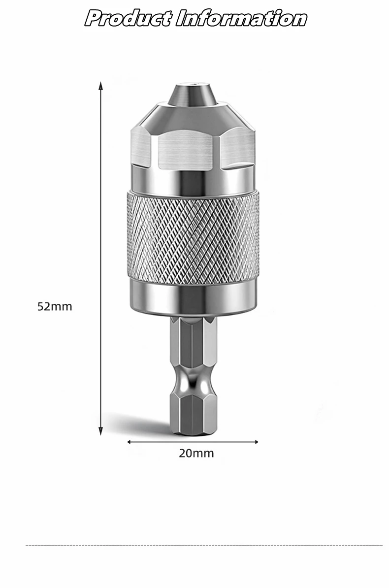Drill Chuck Keyless Screwdriver Impact Driver Adaptor Electric Micro Motor Clamp Mini Chuck Fixture Hex Shank Drill Bits Adapter