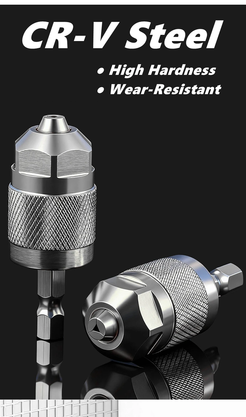 Drill Chuck Keyless Screwdriver Impact Driver Adaptor Electric Micro Motor Clamp Mini Chuck Fixture Hex Shank Drill Bits Adapter