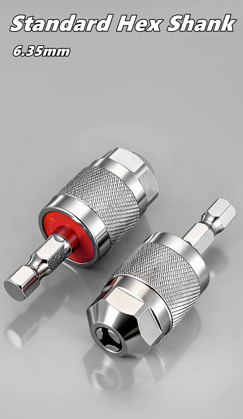 Drill Chuck Keyless Screwdriver Impact Driver Adaptor Electric Micro Motor Clamp Mini Chuck Fixture Hex Shank Drill Bits Adapter