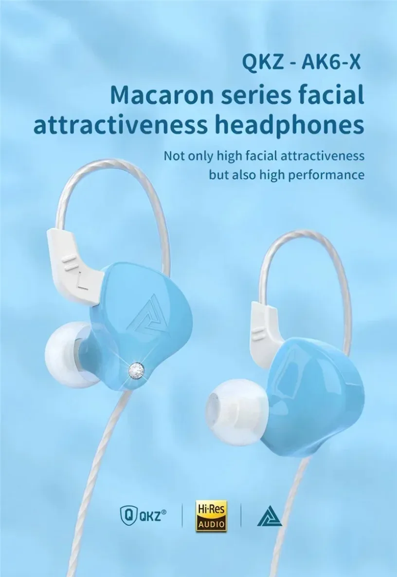 QKZ CK5 FiLe Wired Earphone with Microphone HiFi Music Earphone Professional Gaming And Sports Noise Cancelling Headphones
