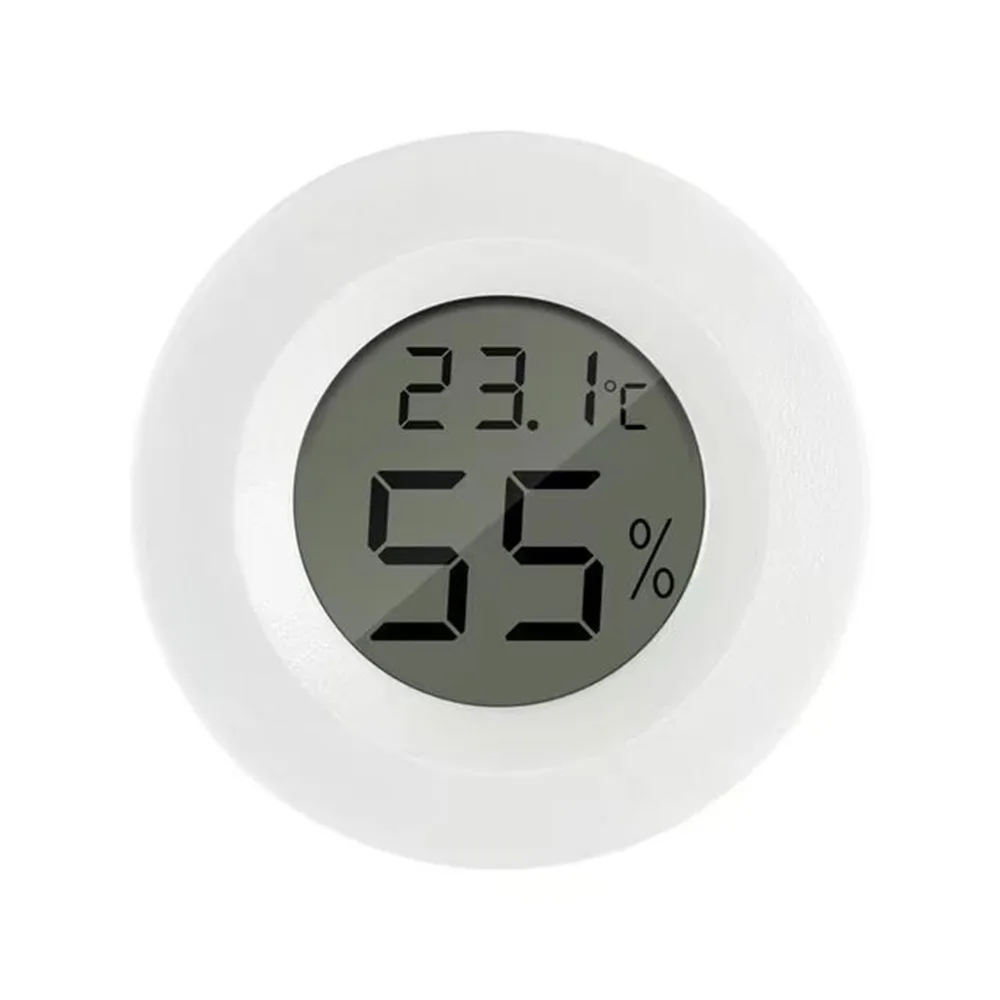 2/4 Pcs Mini Hygrometer Thermometer Fahrenheit or Celsius Meter Digital LCD Monitor Indoor Room Round Humidity Temperature Gauge
