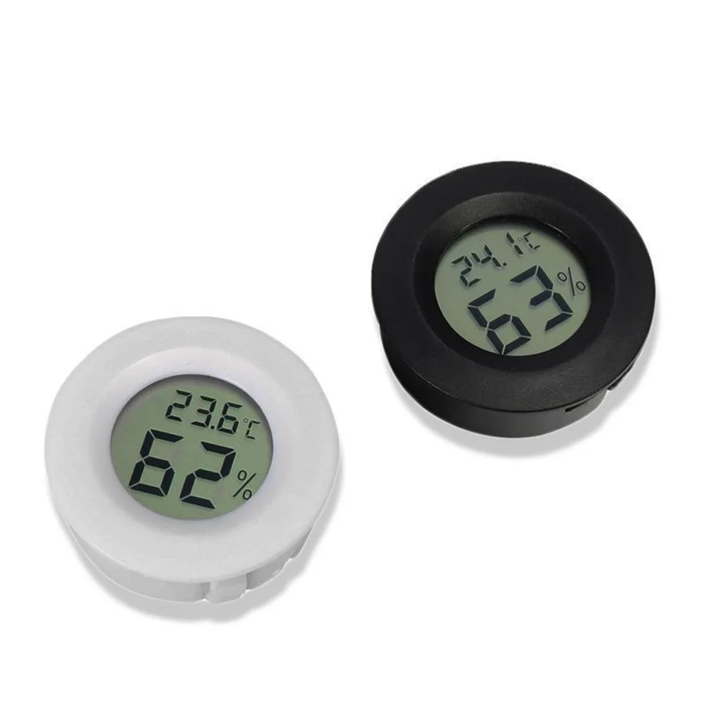 2/4 Pcs Mini Hygrometer Thermometer Fahrenheit or Celsius Meter Digital LCD Monitor Indoor Room Round Humidity Temperature Gauge