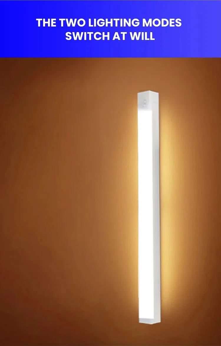 Motion Sensor Lamp Night Light Wireless LED USB Type C Rechargeable Lamp for Kitchen Cabinet Bedroom Wardrobe Staircase Lighting
