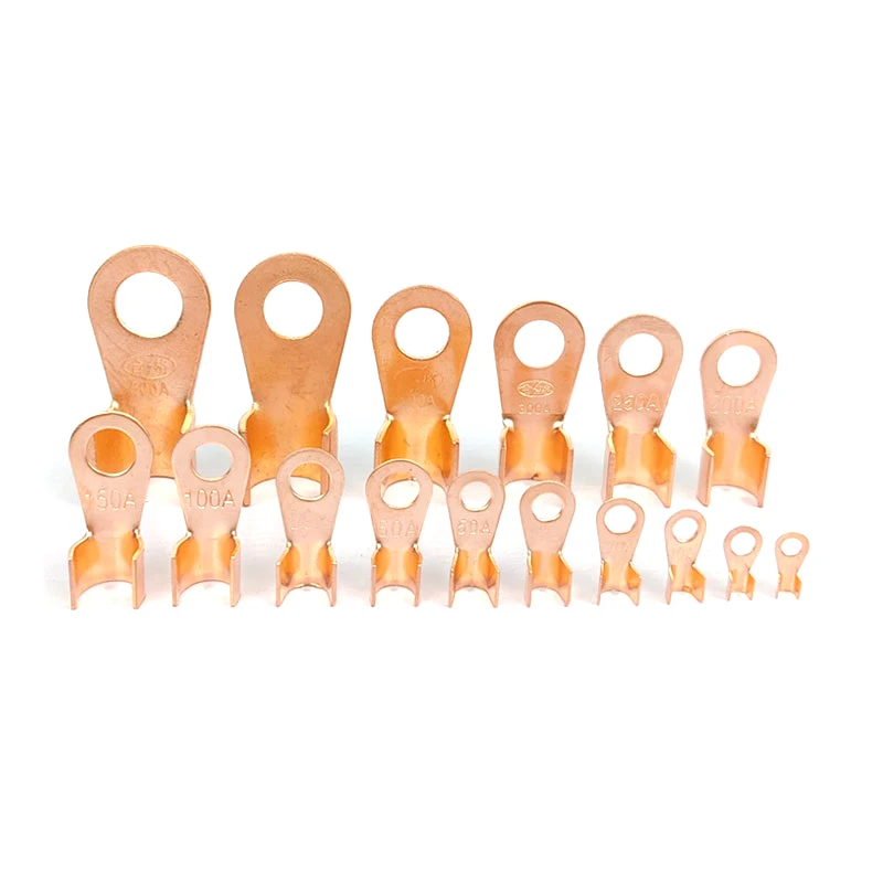 10/50PCS Copper OT Terminal Non-Insulated Wire Connector Bare Electrical Cable Terminals Lug Battery Ring Crimp Terminal 10-100A