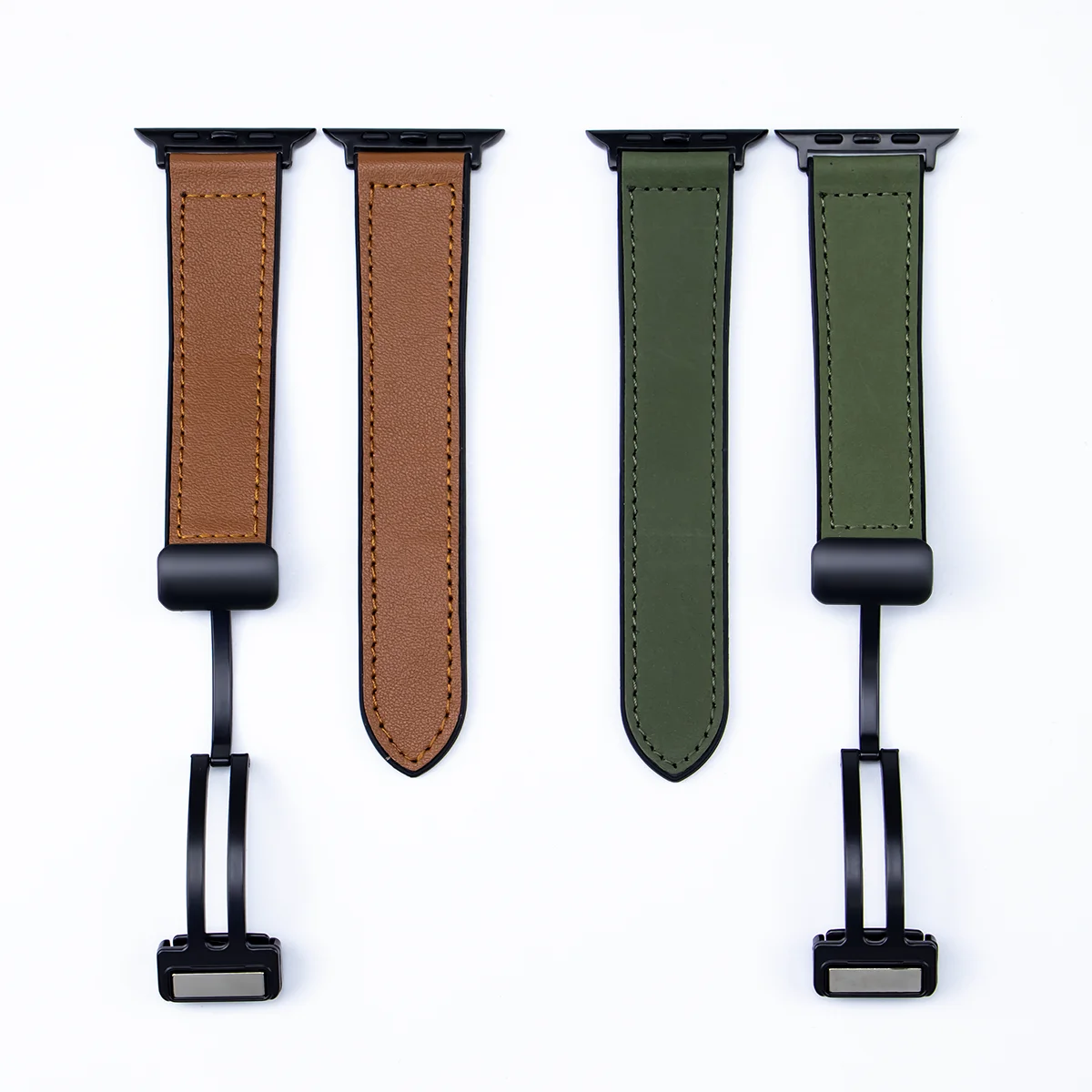 Leather+Silicone Strap For Apple Watch Band Ultra 49mm 44mm 45mm 41mm 46mm 40mm 42mm Magnetic Bracelet iwatch Series 10 9 8 7 6