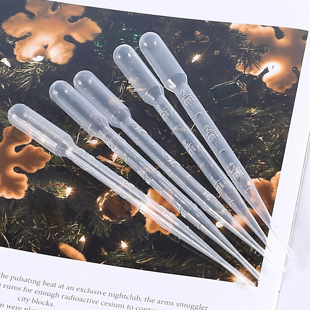 10/100Pcs Plastic Pipettes 3ml Transparent Transfer Pipette Droppers Epoxy Resin Casting Scientific Experiment Liquid Extraction