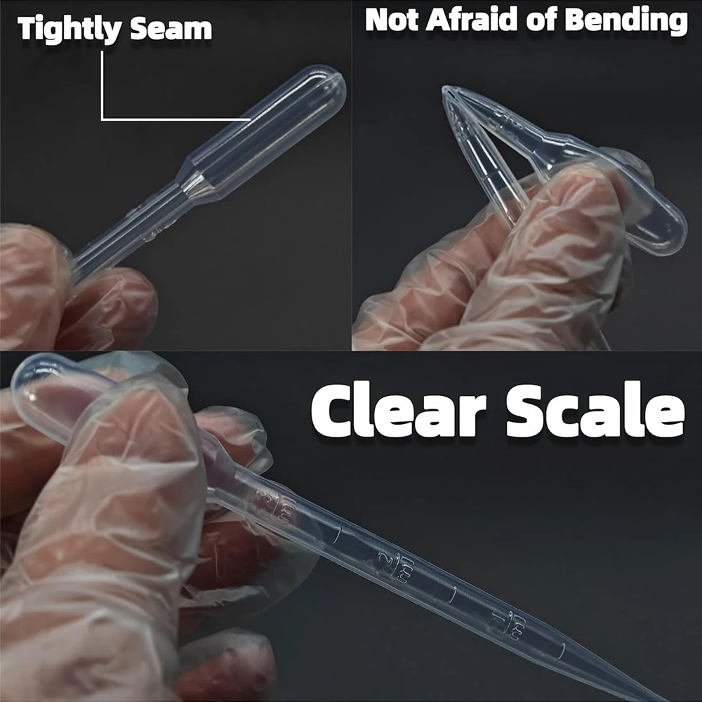 10/100Pcs Plastic Pipettes 3ml Transparent Transfer Pipette Droppers Epoxy Resin Casting Scientific Experiment Liquid Extraction