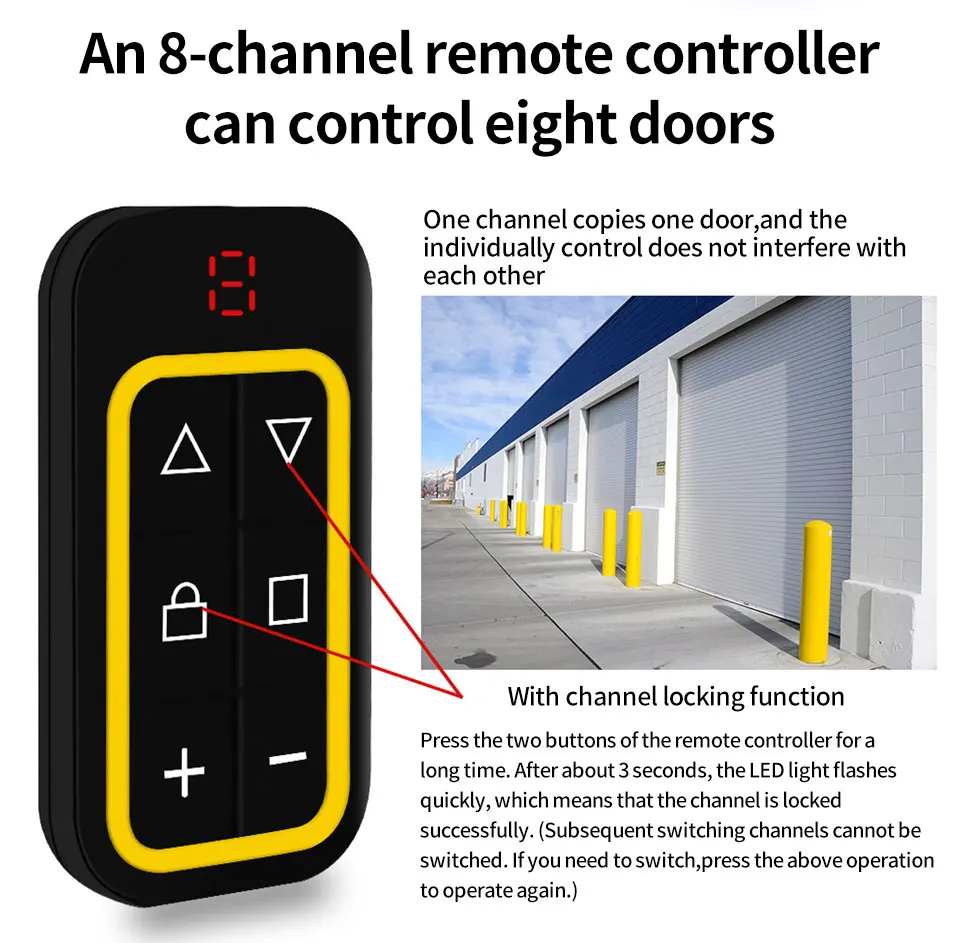 Universal Garage Remote Control Gate Key Duplicator Clone Multi-frequency Garage Door Controller 8 Channels 300-915Mhz 433Mhz