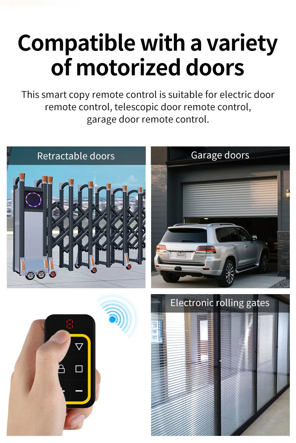 Universal Garage Remote Control Gate Key Duplicator Clone Multi-frequency Garage Door Controller 8 Channels 300-915Mhz 433Mhz
