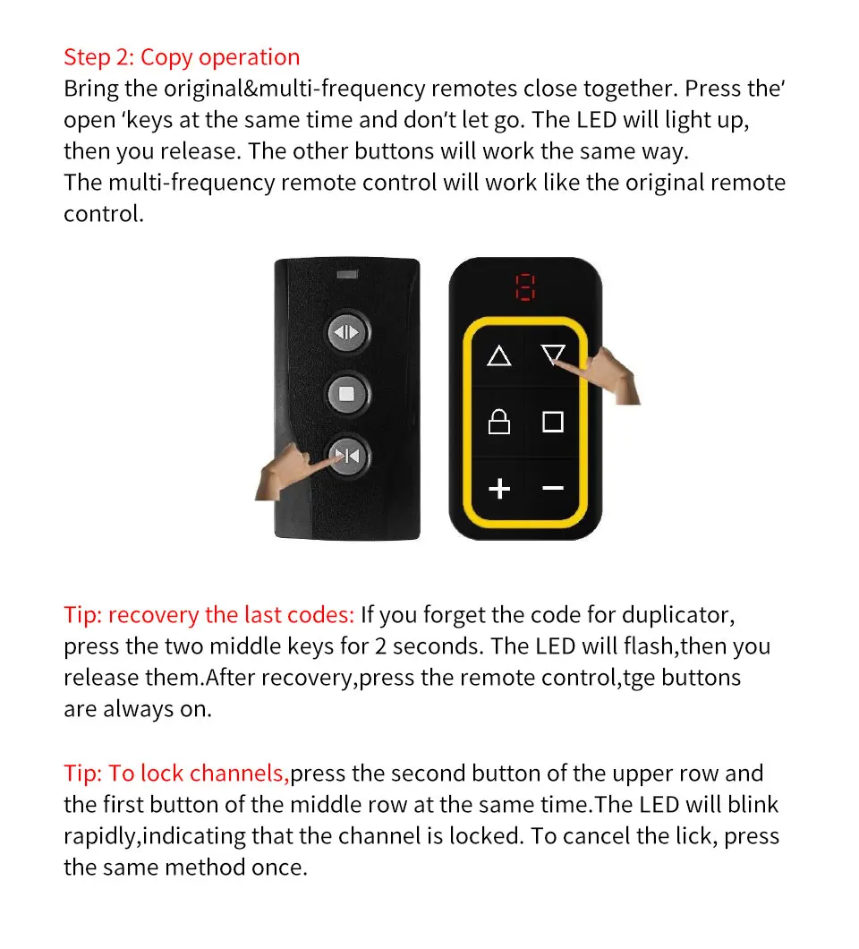 Universal Garage Remote Control Gate Key Duplicator Clone Multi-frequency Garage Door Controller 8 Channels 300-915Mhz 433Mhz