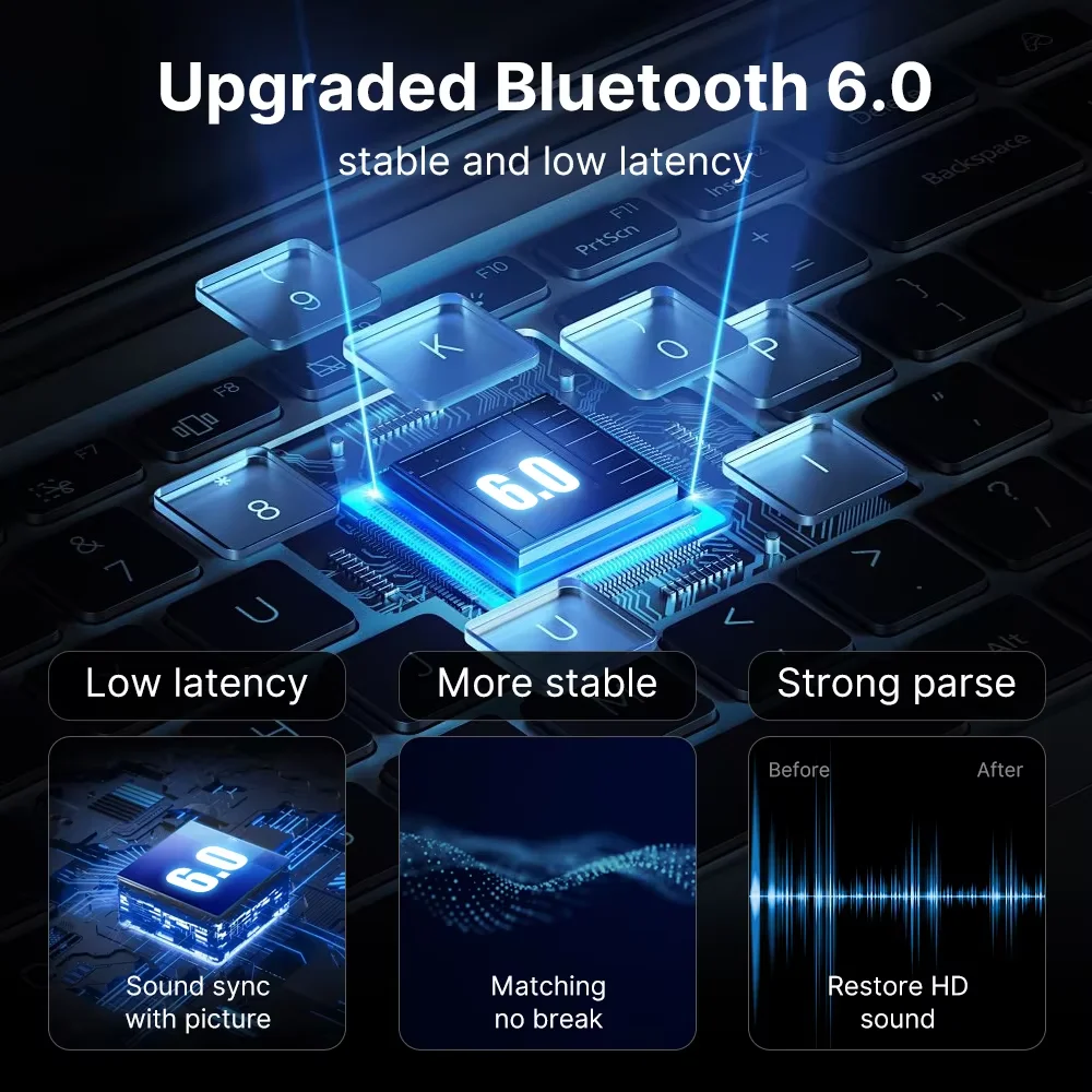 Bluetooth Adapter USB Bluetooth 6.0 5.4 for PC Dongle Wireless Mouse Keyborad Music Audio Receiver USB Transmitter
